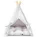 Dieren teepee met kussen Wit 50 x 50 x 60 cm Polyester