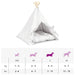 Dieren teepee met kussen Wit 60 x 60 x 70 cm Polyester