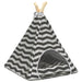 Dieren teepee met kussen Wit en Grijs 40 x 40 x 50 cm Polyester
