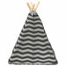 Dieren teepee met kussen Wit en Grijs 40 x 40 x 50 cm Polyester