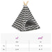 Dieren teepee met kussen Wit en Grijs 40 x 40 x 50 cm Polyester