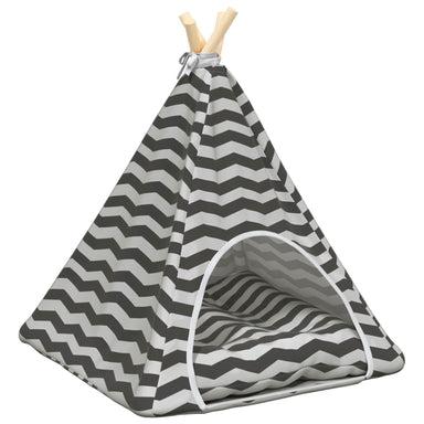 Dieren teepee met kussen Wit en Grijs 50 x 50 x 60 cm Polyester
