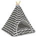 Dieren teepee met kussen Wit en Grijs 50 x 50 x 60 cm Polyester