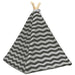 Dieren teepee met kussen Wit en Grijs 50 x 50 x 60 cm Polyester