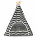 Dieren teepee met kussen Wit en Grijs 50 x 50 x 60 cm Polyester