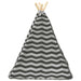 Dieren teepee met kussen Wit en Grijs 50 x 50 x 60 cm Polyester