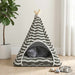 Dieren teepee met kussen Wit en Grijs 60 x 60 x 70 cm Polyester