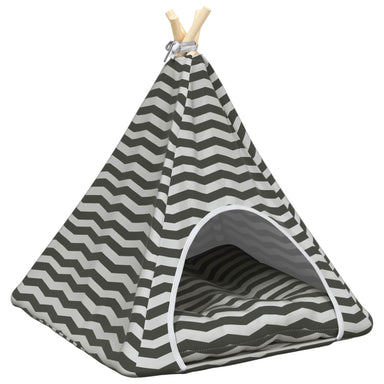 Dieren teepee met kussen Wit en Grijs 60 x 60 x 70 cm Polyester