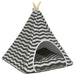 Dieren teepee met kussen Wit en Grijs 60 x 60 x 70 cm Polyester