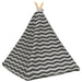Dieren teepee met kussen Wit en Grijs 60 x 60 x 70 cm Polyester