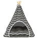 Dieren teepee met kussen Wit en Grijs 60 x 60 x 70 cm Polyester