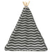 Dieren teepee met kussen Wit en Grijs 60 x 60 x 70 cm Polyester