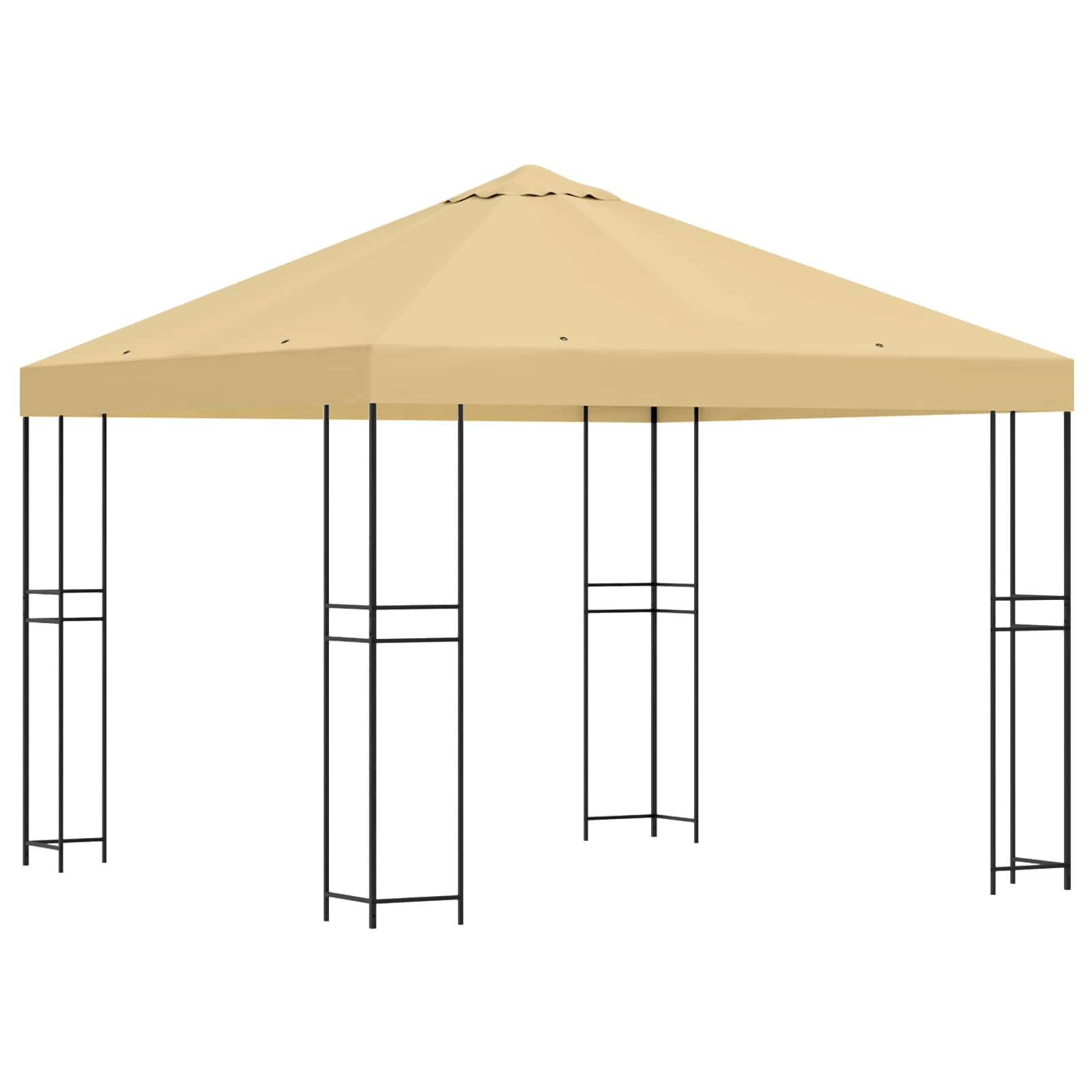 Paviljoen 3 x 3 m Crèmekleurig Polyester en staal 190 gsm