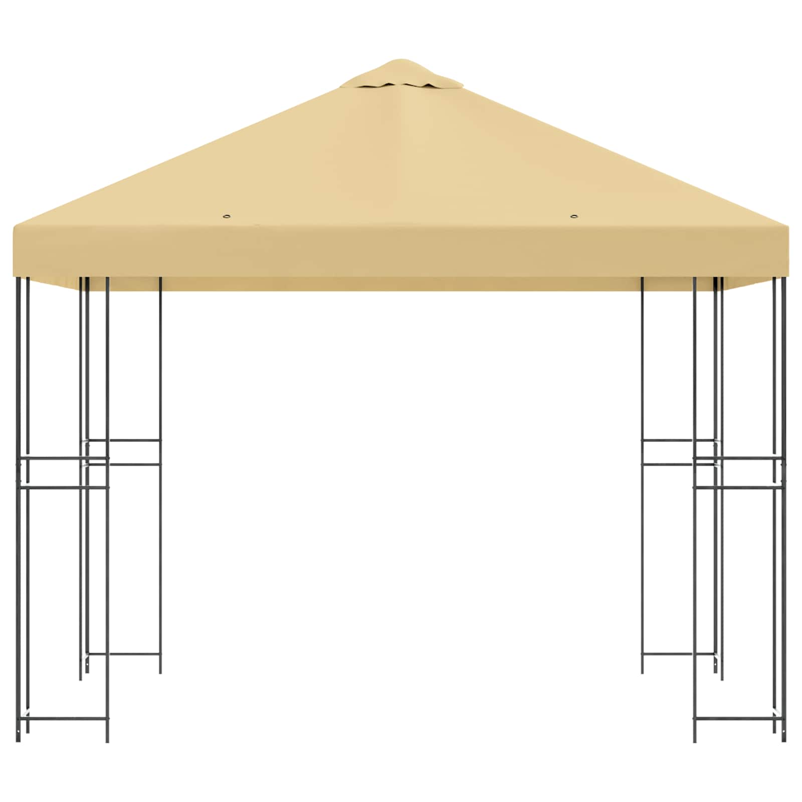 Paviljoen 3 x 3 m Crèmekleurig Polyester en staal 190 gsm