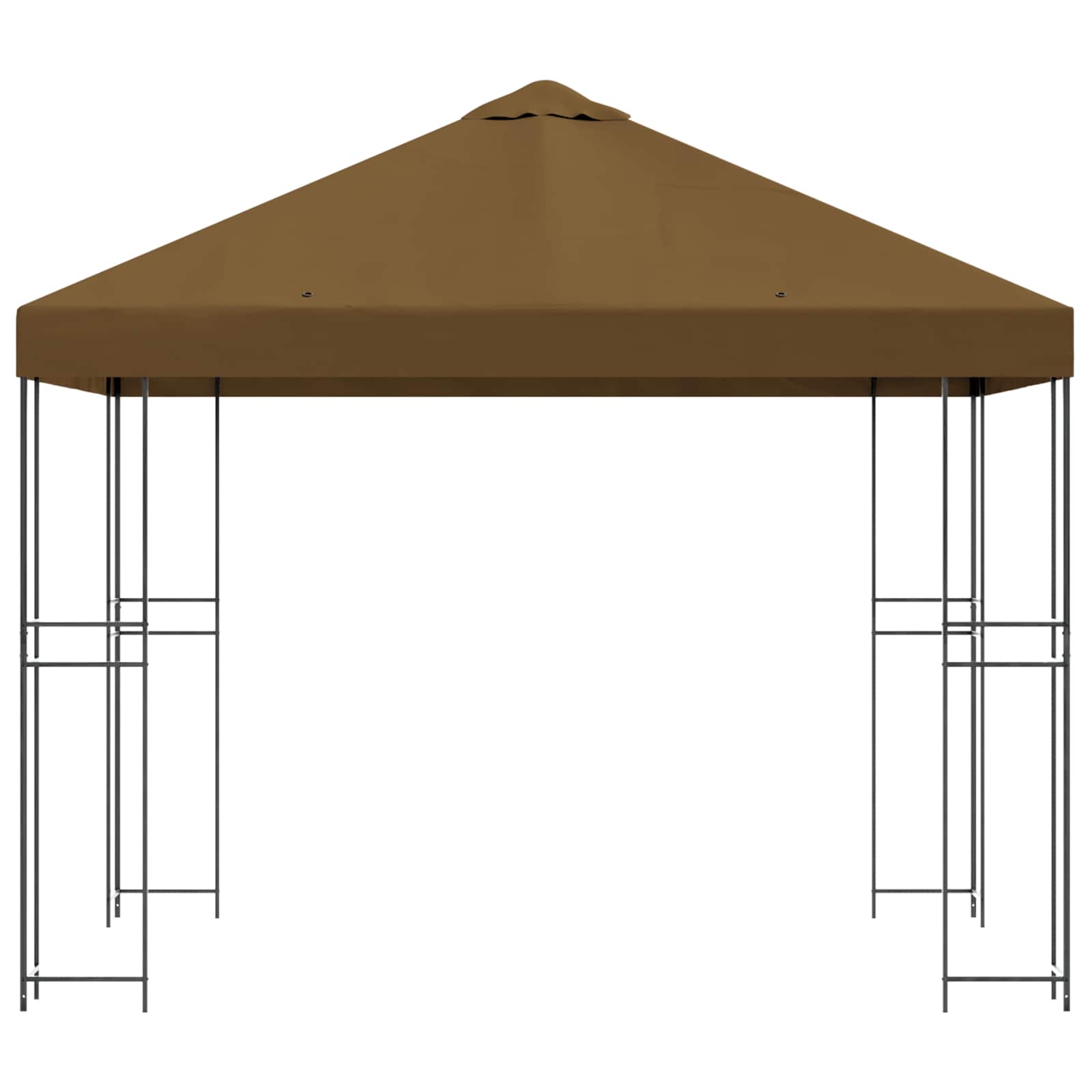 Paviljoen 3 x 3 m Taupe Polyester en staal 190 gsm