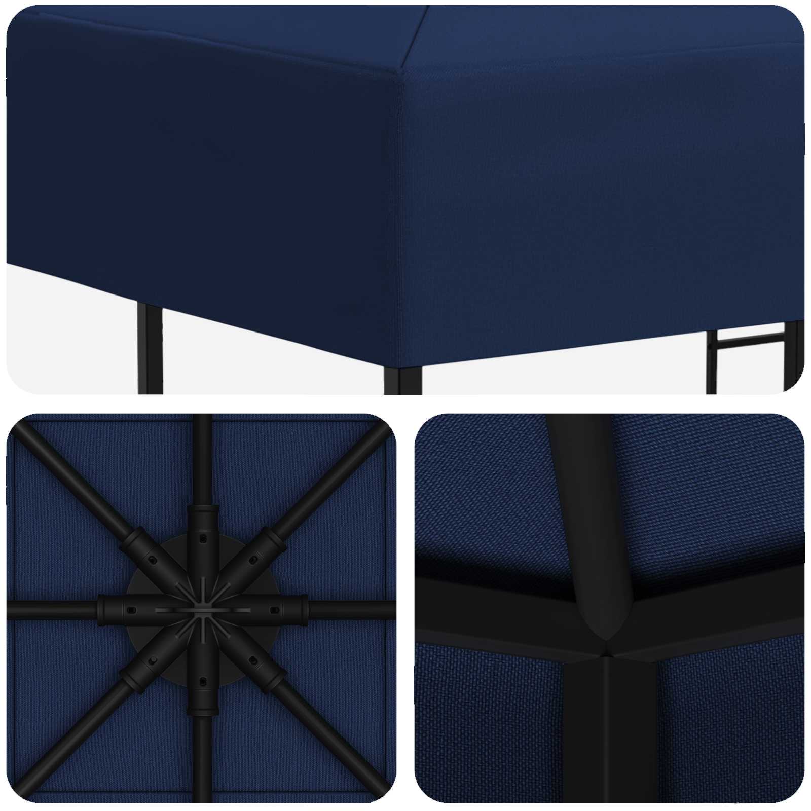 Paviljoen 3 x 3 m Blauw Polyester en staal 190 gsm
