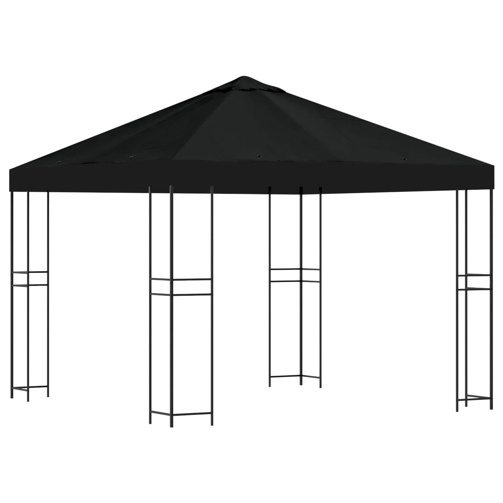 Paviljoen 3 x 3 m Zwart Polyester en staal 190 gsm