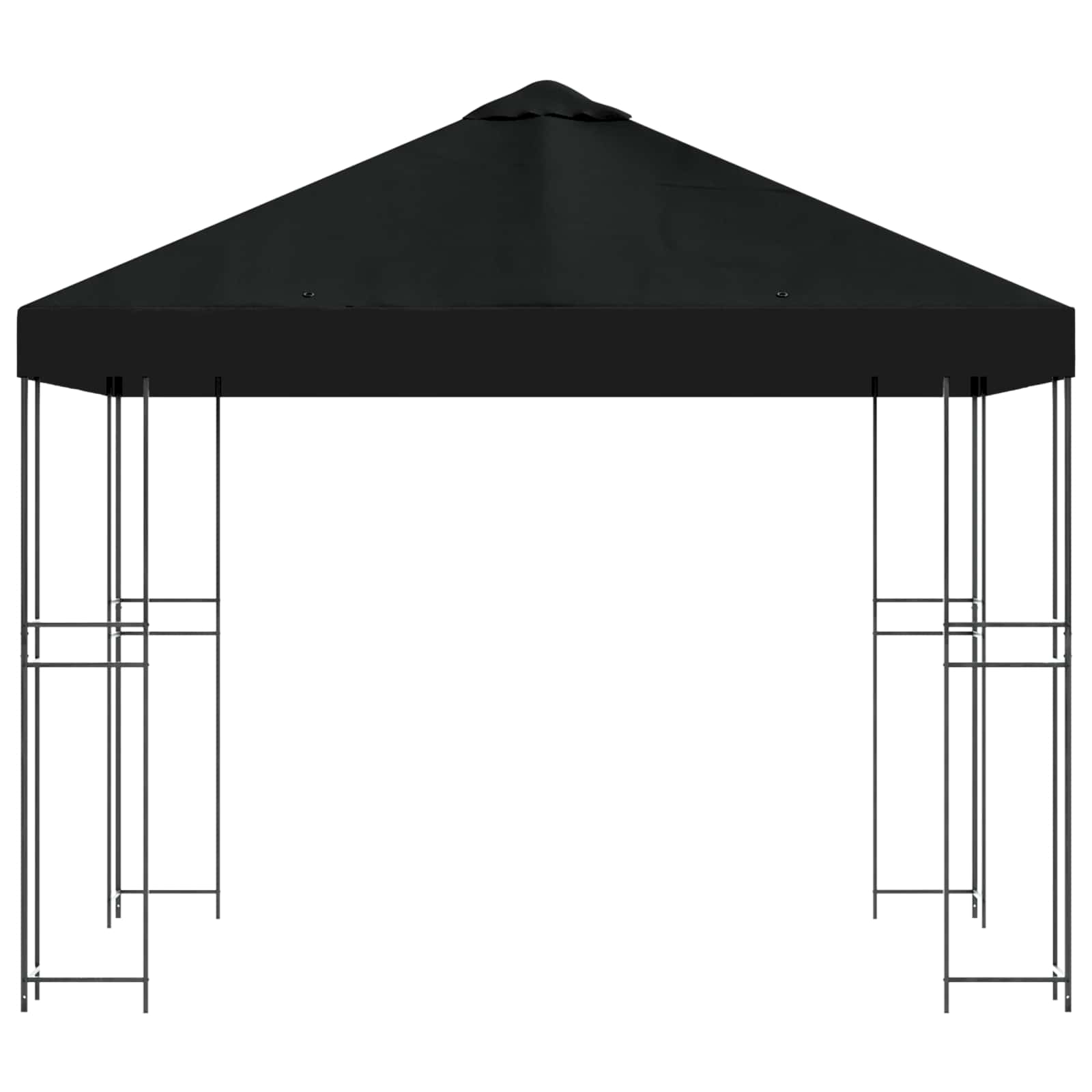 Paviljoen 3 x 3 m Zwart Polyester en staal 190 gsm
