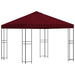 Paviljoen 3 x 3 m Bordeauxrood Polyester en staal 190 gsm