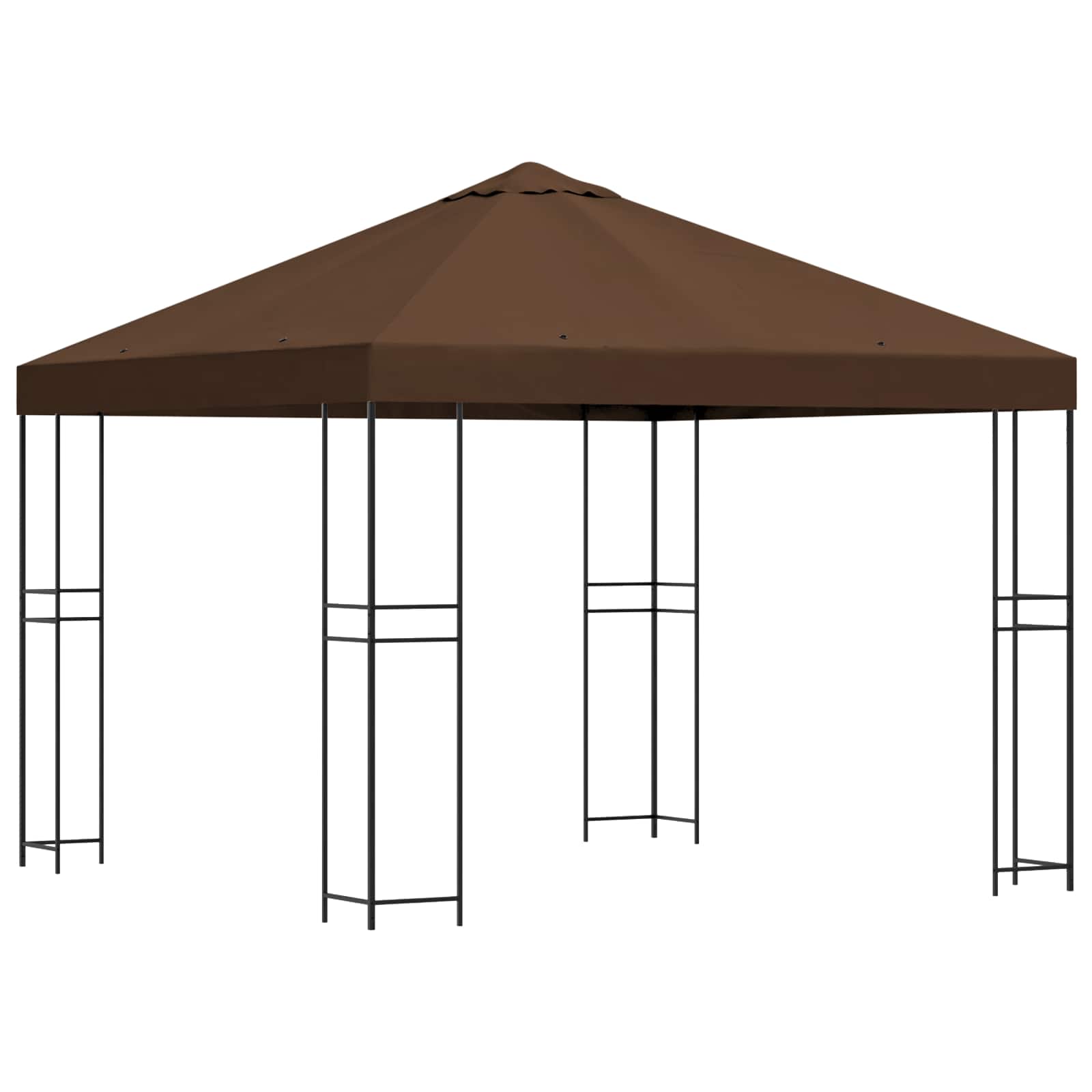 Paviljoen 3 x 3 m Bruin Polyester en staal 190 gsm