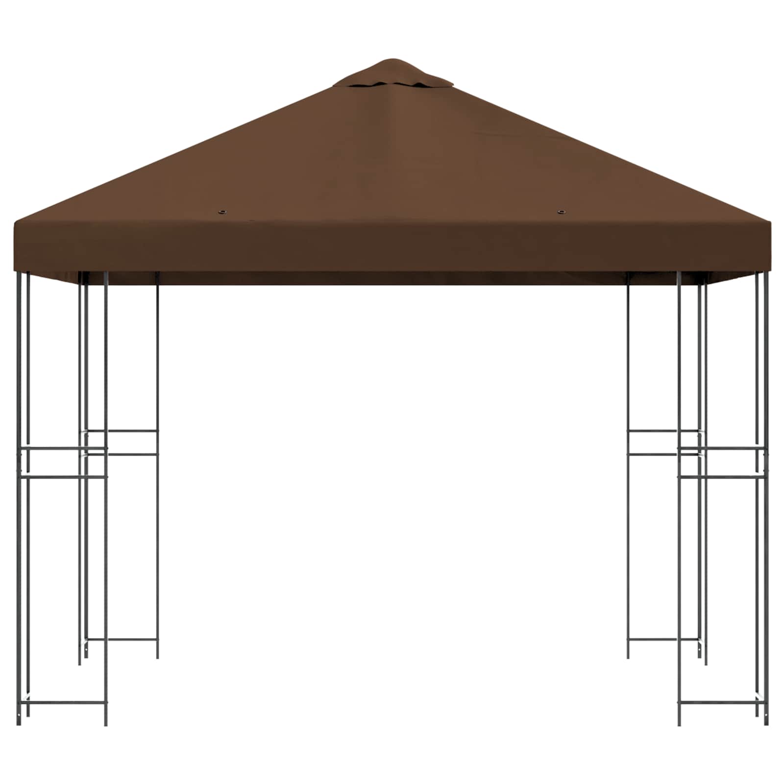 Paviljoen 3 x 3 m Bruin Polyester en staal 190 gsm
