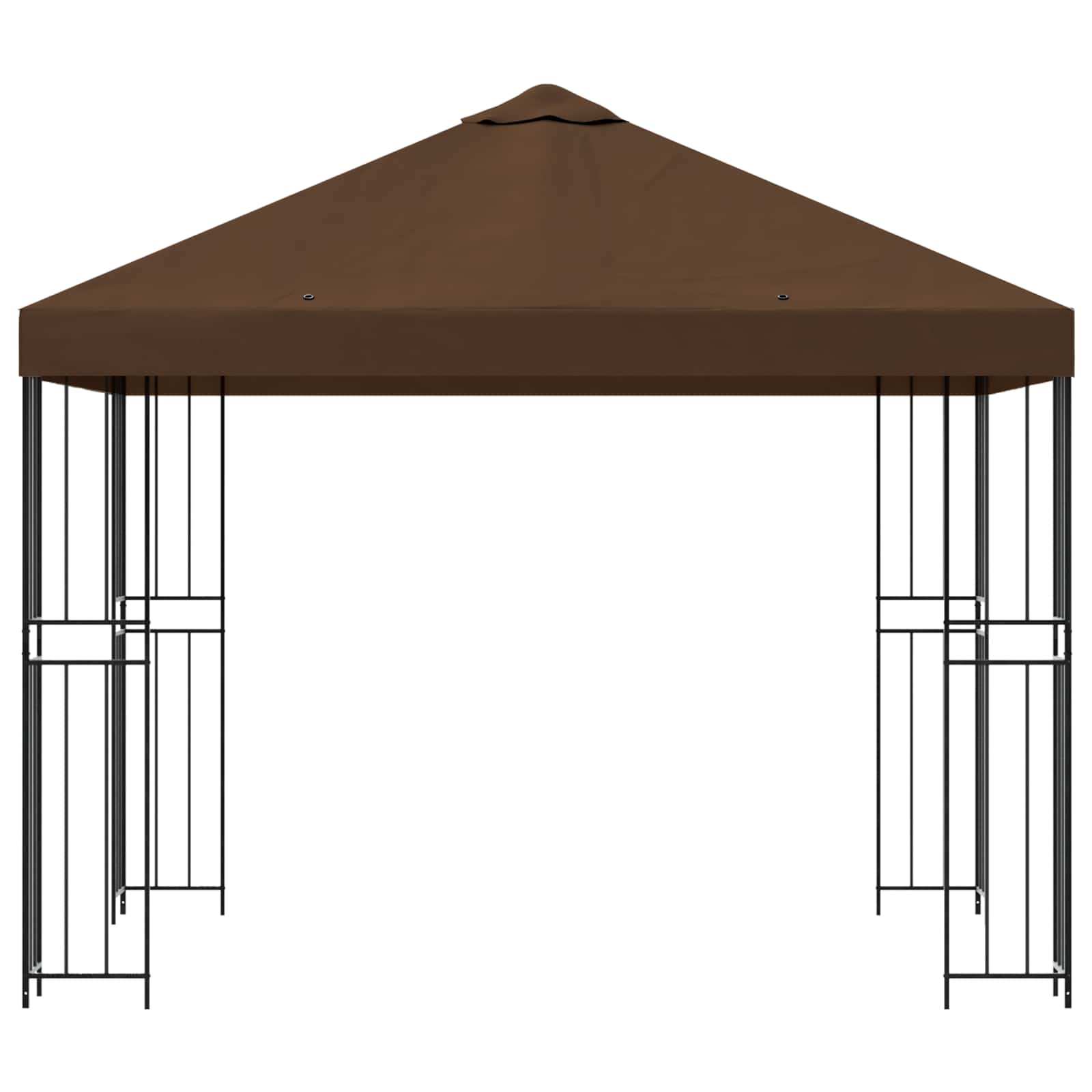 Paviljoen 3 x 3 m Bruin Polyester en staal 190 gsm