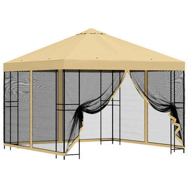Tuin Gazebo met Zijwanden 3 x 3 m Crèmekleurig