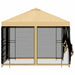 Tuin Gazebo met Zijwanden 3 x 3 m Crèmekleurig