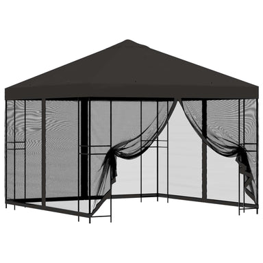 Tuin Gazebo met Zijwanden 3 x 3 m Antracietkleurig