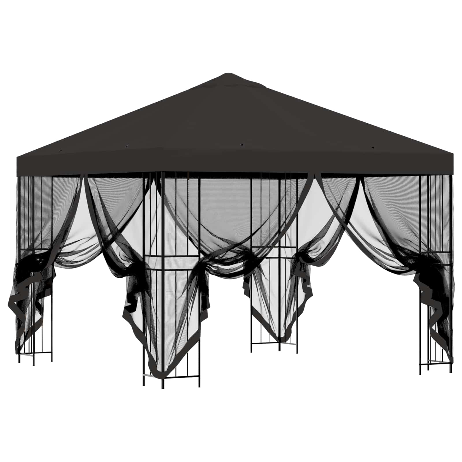 Tuin Gazebo met Zijwanden 3 x 3 m Antracietkleurig