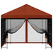 Tuin Gazebo met Zijwanden 3 x 3 m Terracotta Polyester en staal