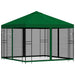 Tuin Gazebo met Zijwanden 3 x 3 m Groen Polyester en staal