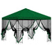 Tuin Gazebo met Zijwanden 3 x 3 m Groen Polyester en staal
