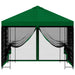 Tuin Gazebo met Zijwanden 3 x 3 m Groen Polyester en staal