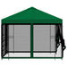 Tuin Gazebo met Zijwanden 3 x 3 m Groen Polyester en staal