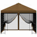 Tuin Gazebo met Zijwanden 3 x 3 m Taupe Polyester en staal