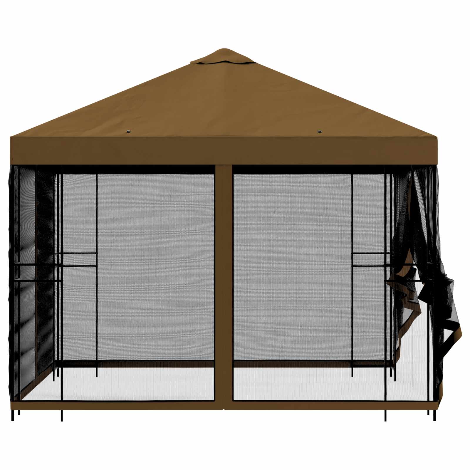 Tuin Gazebo met Zijwanden 3 x 3 m Taupe Polyester en staal