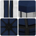 Tuin Gazebo met Zijwanden 3 x 3 m Blauw Polyester en staal