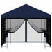 Tuin Gazebo met Zijwanden 3 x 3 m Blauw Polyester en staal