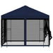 Tuin Gazebo met Zijwanden 3 x 3 m Blauw Polyester en staal