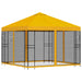 Tuin Gazebo met Zijwanden 3 x 3 m Geel Polyester en staal