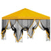 Tuin Gazebo met Zijwanden 3 x 3 m Geel Polyester en staal