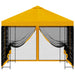 Tuin Gazebo met Zijwanden 3 x 3 m Geel Polyester en staal