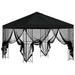 Tuin Gazebo met Zijwanden 3 x 3 m Zwart Polyester en staal