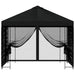 Tuin Gazebo met Zijwanden 3 x 3 m Zwart Polyester en staal