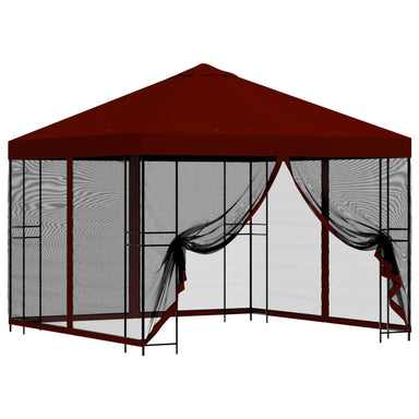 Tuin Gazebo met Zijwanden 3 x 3 m Bordeauxrood