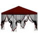 Tuin Gazebo met Zijwanden 3 x 3 m Bordeauxrood