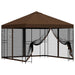 Tuin Gazebo met Zijwanden 3 x 3 m Bruin Polyester en staal