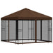 Tuin Gazebo met Zijwanden 3 x 3 m Bruin Polyester en staal