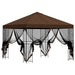 Tuin Gazebo met Zijwanden 3 x 3 m Bruin Polyester en staal